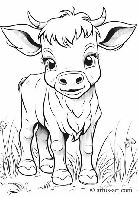 Cute Cattle Coloring Page